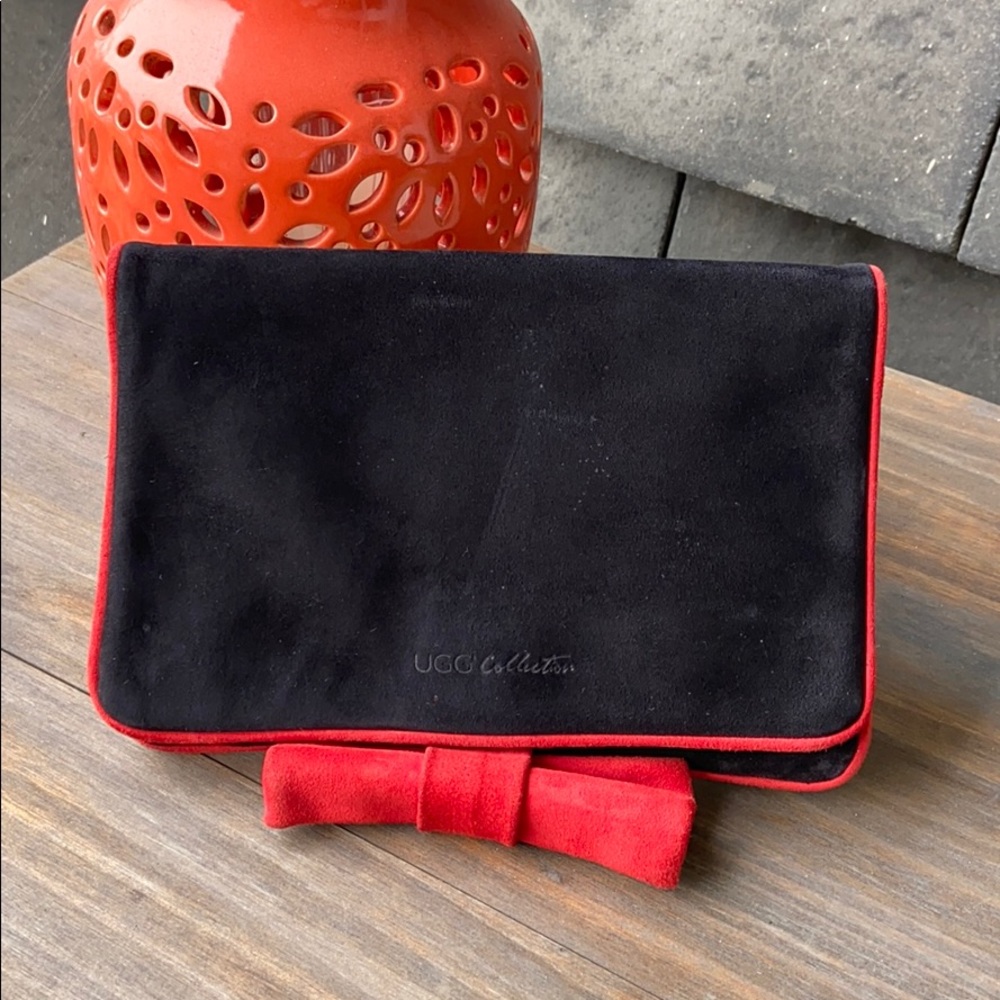 UGG Collection Suede Envelope Clutch Snap Closure